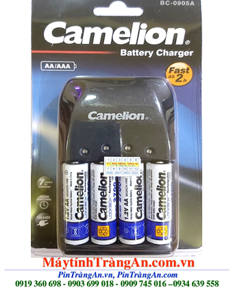 Camelion BC-0905A, Bộ sạc pin nhanh 2 giờ kèm sẳn 4 pin sạc Camelion AA2700mAh 1.2V